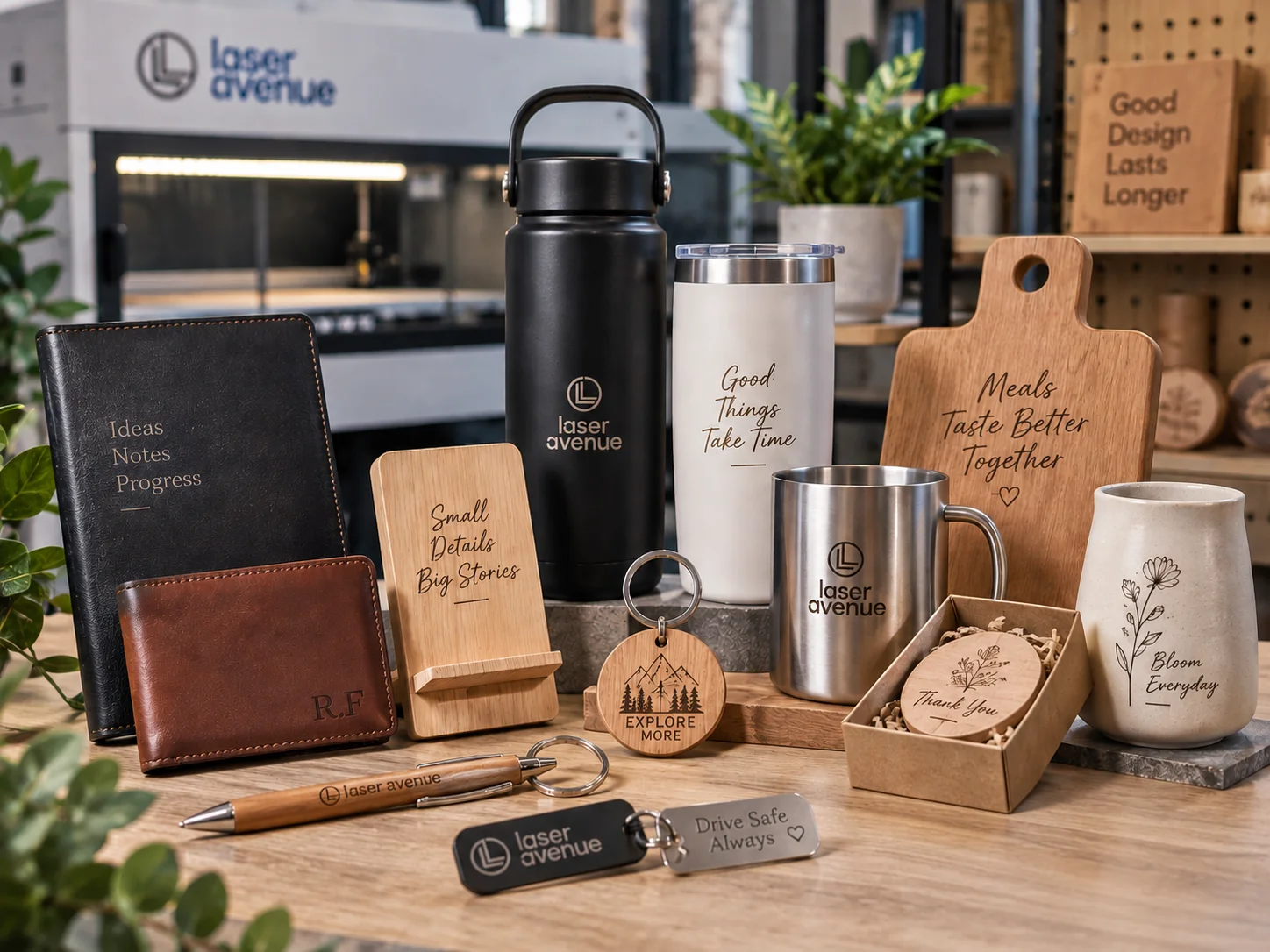 Jasa grafir laser custom untuk produk souvenir dan branding